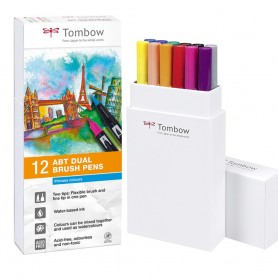 Tombow Dual brush Set 12 Pennarelli Primary Colours
