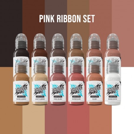 World Famous Limitless Tattoo Ink - Pink Ribbon Set - 12x30ml