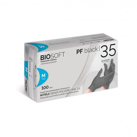 Biosoft  - Guanti in Nitrile Black Senza Polvere - L