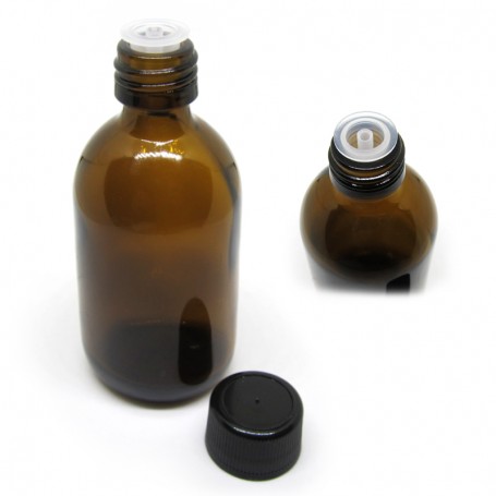 Contagocce in vetro ambrato con tappino 50ml