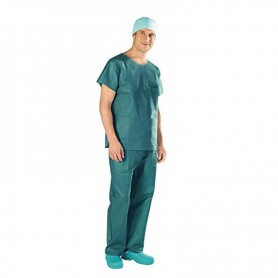 Camice e Pantalone - Divisa in TNT - Unisex Verde taglia L (2pz)