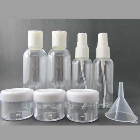 Set 8 flaconi in plastica da viaggio