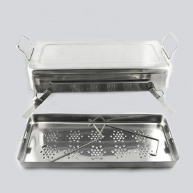Vaschetta per la sterilizzazione in acciaio inox 40cmx15cm h 8cm