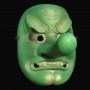 Maschera in ceramica Tengu Dipinta a mano Green