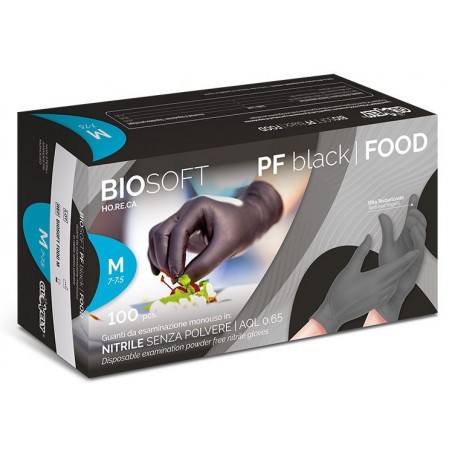 Biosoft  - Guanti in Nitrile Black Senza Polvere - M
